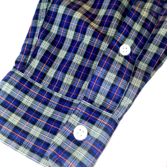 Ralph Lauren Button Down Shirt Men’s Blue Green Plaid Long Sleeve - Large - Picture 3 of 5